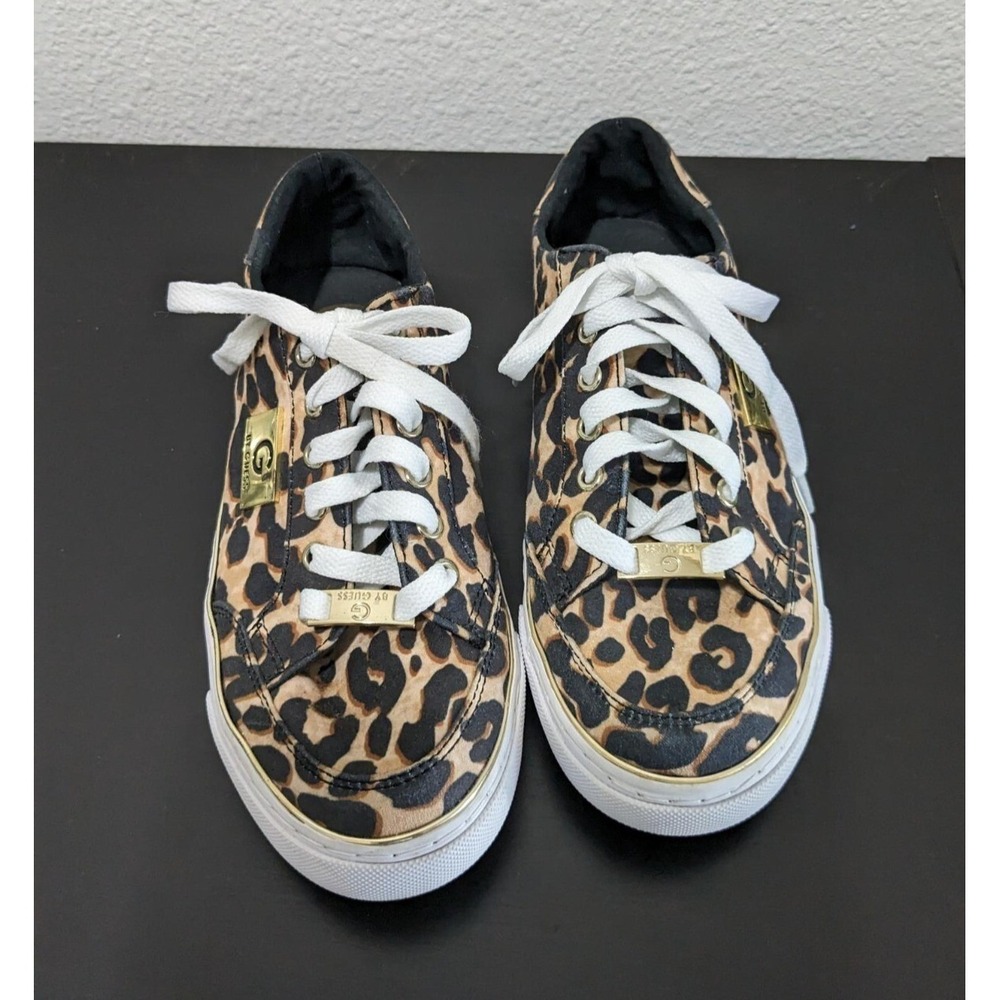 G by Guess Leopard Print Sneakers Womens 5.5M Casual Fashion Lace-Up Shoes - Picture 7 of 10